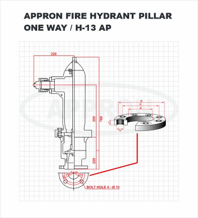 APPRON Fire Hydrant Pillar One Way Drawing